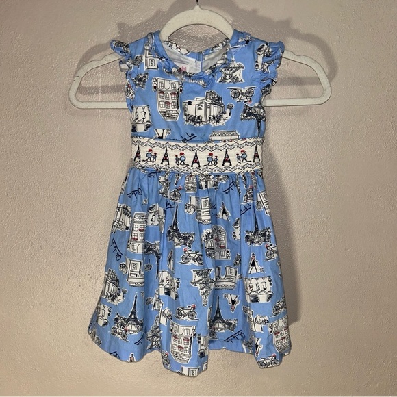 Bonnie Jean Other - Bonnie Jean Blue Dress with White and Black Prints
